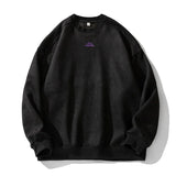 Herren Wildleder-Pullover-Sweatshirt – Retro-Baggy-Rundhals-Oberteil