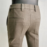 Men’s Autumn Winter Thickened Suit Pants – Slim Fit Straight Woolen Trousers