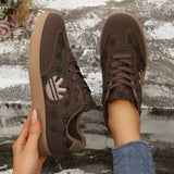 Damen rutschfeste Wintersportschuhe atmungsaktive Schnür-Low-Top-Sneaker