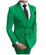 Herren Zweiteiliger Zweireiher-Anzug – Slim Fit Sakko mit fallendem Revers, legerer Smoking
