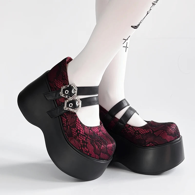 Nameless Witch 2.0 Gothic Platform Wedge Mary Janes