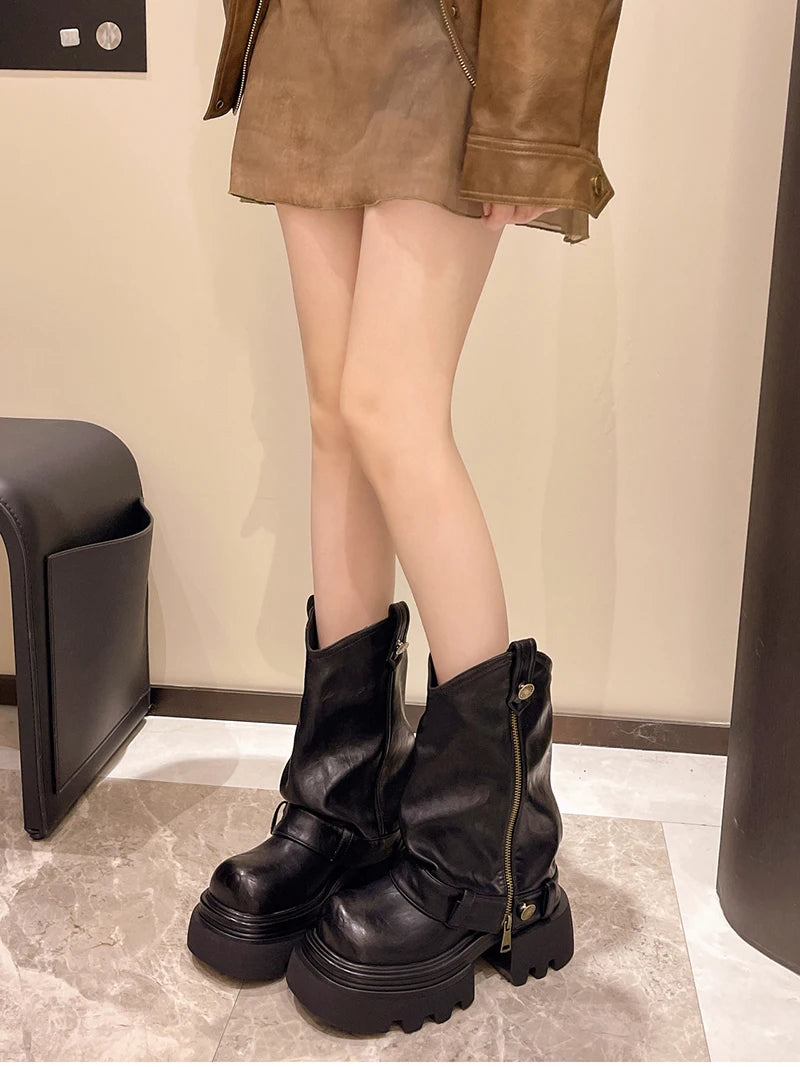 Designer Vintage Women’s Ankle Boots – Fashion Slip-On Knight Booties
