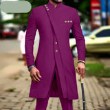 African Style Men's 2-Piece Slim Fit Suit | Single Breasted Blazer and Pants Set