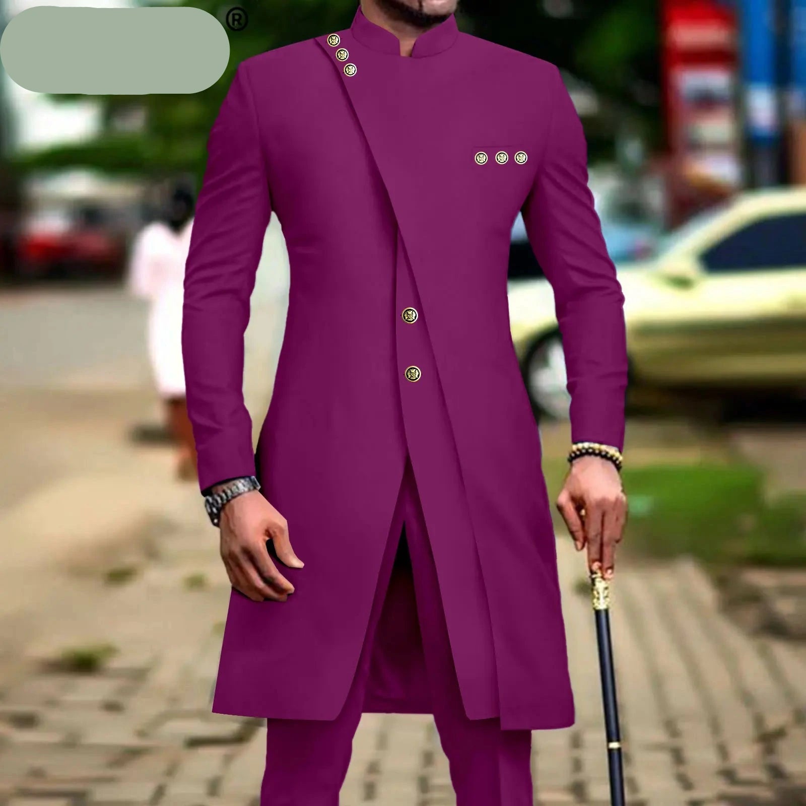 African Style Men's 2-Piece Slim Fit Suit | Single Breasted Blazer and Pants Set