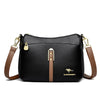 Designer-Schultertasche aus weichem Premium-Leder mit drei Fächern