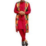 The "Legacy" Sovereign Suit: Bold 3-Piece African Print Set | Tailored Dashiki Coat, Inner Shirt & Trousers