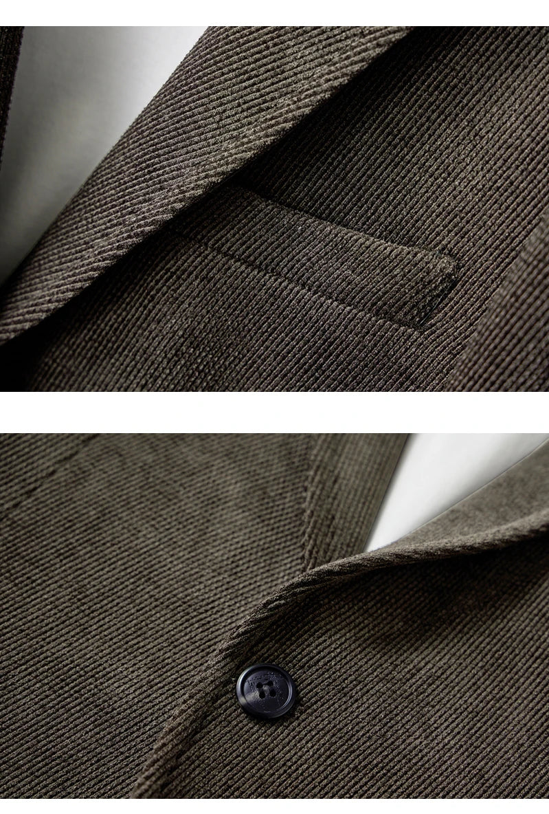 Men's High-Quality Thick Suit Jacket – Handsome Slim Fit Business Blazer