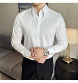 Herren Luxus Hemd mit großem Kragen – Hochwertiges, einfarbiges Slim Fit Hemd