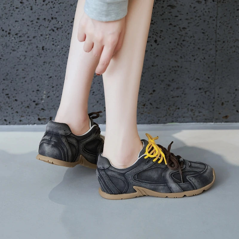 Women’s Genuine Leather German Training Shoes – Winter Velvet Fur Lined Sneakers