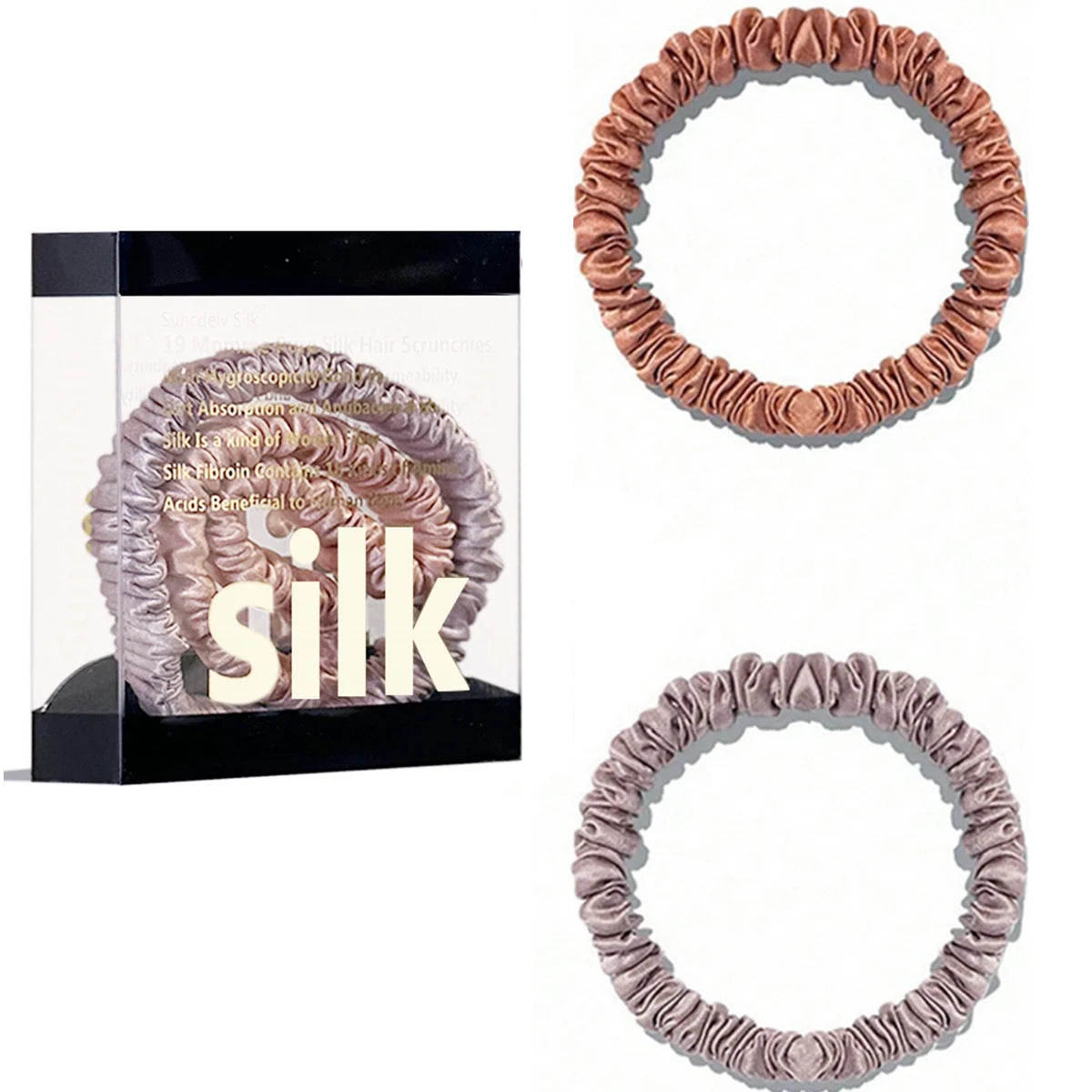 Das „Seidenfaden“-Slim-Set: Premium Skinny Scrunchies aus 100 % Maulbeerseide