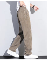 Men’s Soft Lyocell Summer Jeans – Elastic Waist Loose Straight Denim