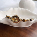 Vintage Damen-Armbanduhr aus Jade – Natürliches Jadeit-Armreif-Uhr
