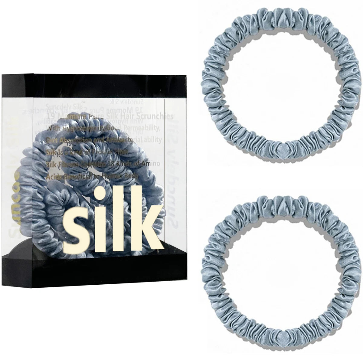 Das „Seidenfaden“-Slim-Set: Premium Skinny Scrunchies aus 100 % Maulbeerseide