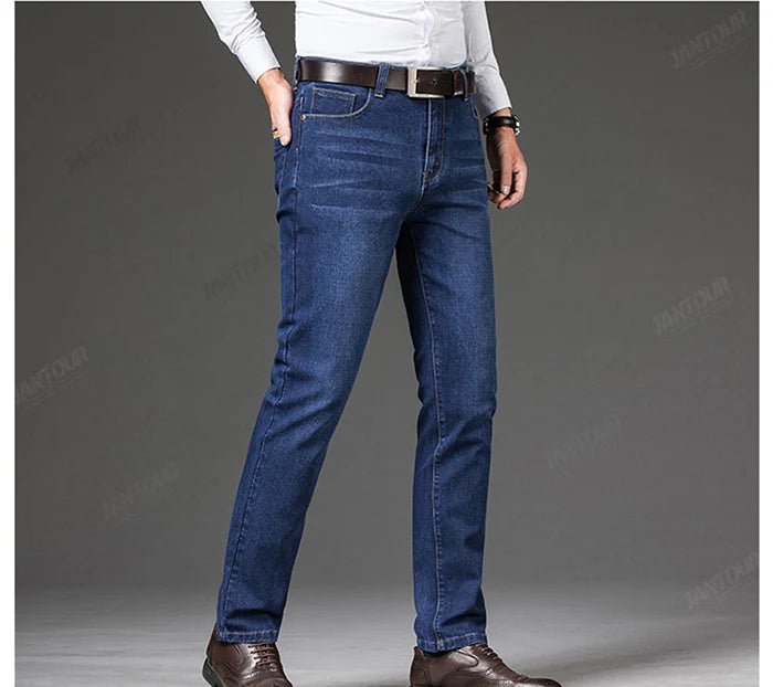 Men’s Classic Cotton Denim Overalls – Straight Leg Jeans
