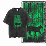 Acid Washed Cat Graphic T-Shirt | Unisex Exclusive Streetwear Tee