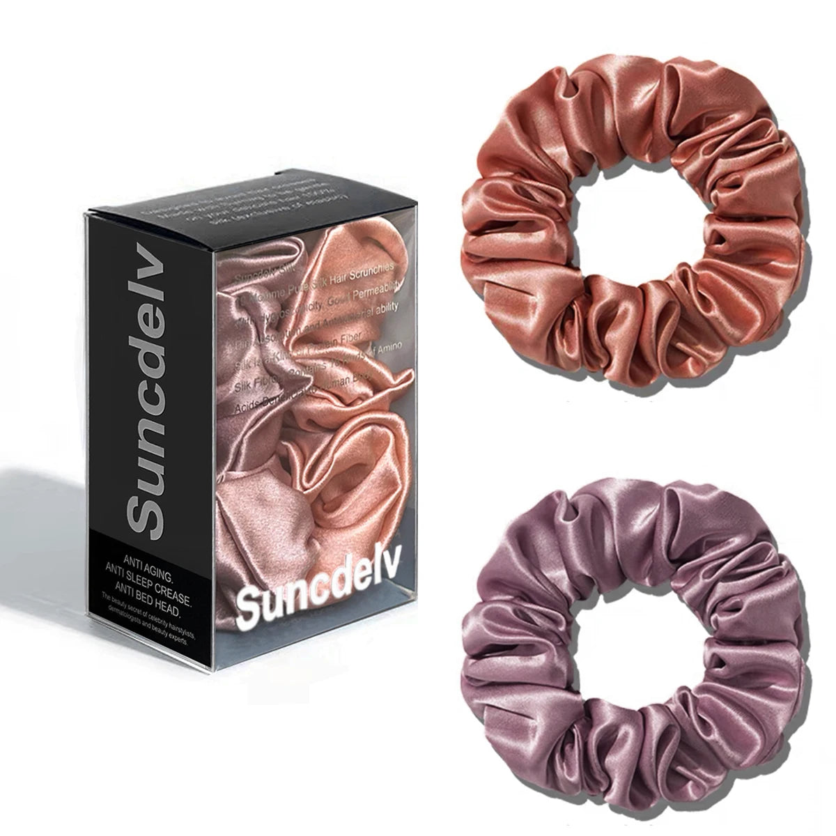 The "Silk-Glow" Duo: 2Pcs Pure 22 Momme Natural Silk Scrunchies