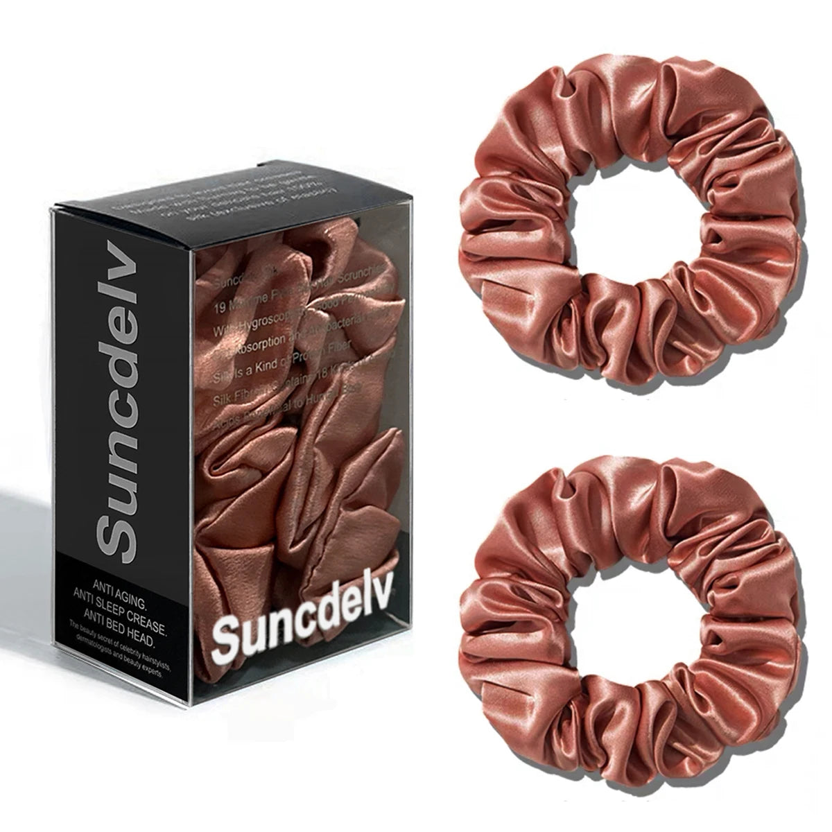 The "Silk-Glow" Duo: 2Pcs Pure 22 Momme Natural Silk Scrunchies