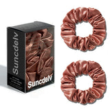The "Silk-Glow" Duo: 2Pcs Pure 22 Momme Natural Silk Scrunchies
