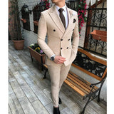 Herren Zweiteiliger Zweireiher-Anzug – Slim Fit Sakko mit fallendem Revers, legerer Smoking