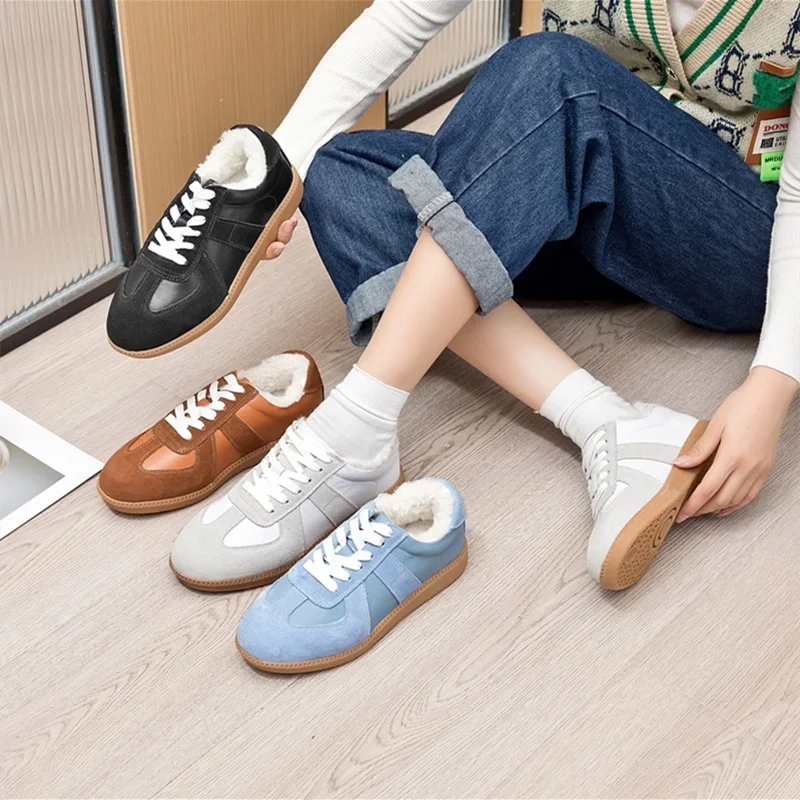 Damen Sportschuhe aus echtem Leder – Retro German Army Trainer