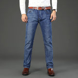 Herren klassische gerade Regular-Denim-Stretchjeans