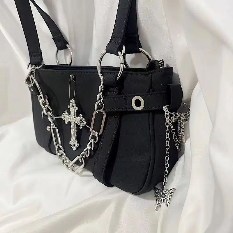 Die Cyber-Retro-Silhouette Y2K Punk Biker Bag