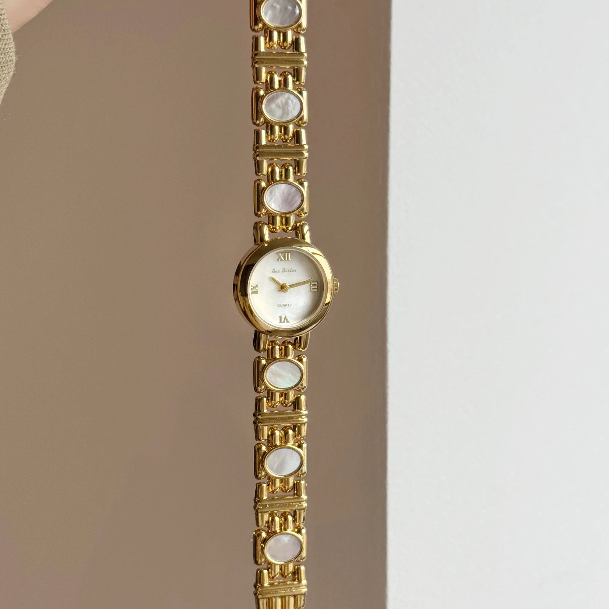The Terra Luna: Natural Gemstone Quartz Watch – Luxury Minimalist Round Dial Timepiece