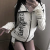 Women’s Harajuku Gothic Hoodie Coat – Y2K Subcultural Sweatshirt