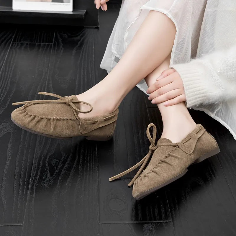 Damen Loafers aus echtem Leder – Flache Mokassins im britischen Stil