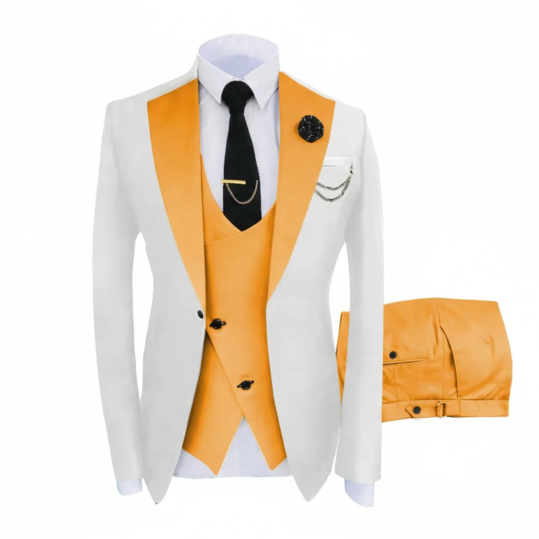 Herren 3-teiliger High-End-Anzug – Casual Business & formeller Gesellschaftsanzug