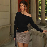 Elegant Strapless Pleated Top – Sexy Slim Fit Long Sleeve Pullover