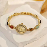 Vintage Damen-Armbanduhr aus Jade – Natürliches Jadeit-Armreif-Uhr