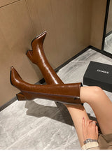 Women’s Pointed Toe High Boots – Elegant Party High Heel Side Zipper Long Booties