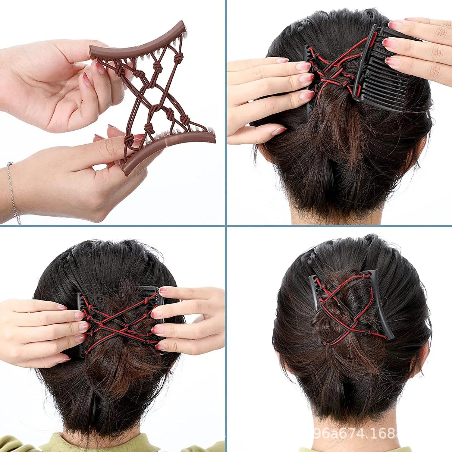 Der Instant-Bun Magic Comb Elastikseil Stretch Clip