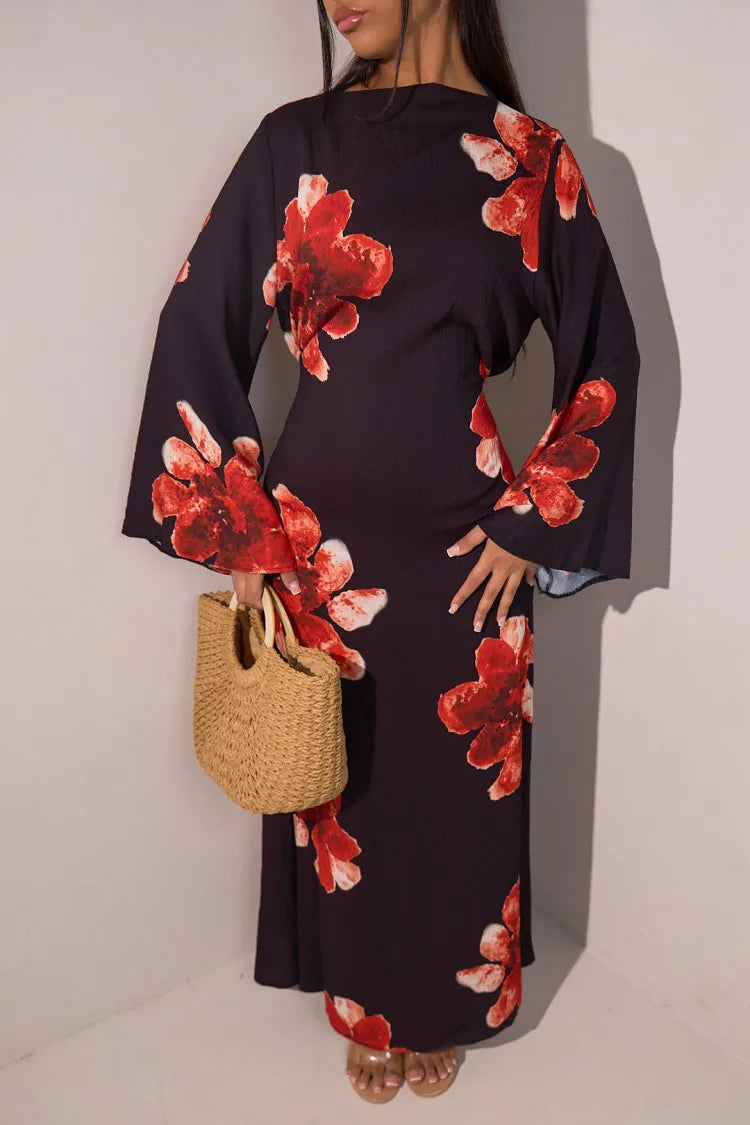 Printed Muslim Jalabiya and Evening Kaftan For Women’s Dubai Abaya Party Dress