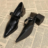 Designer Vintage Damen Mary Jane Schuhe – Modische spitze flache Pumps