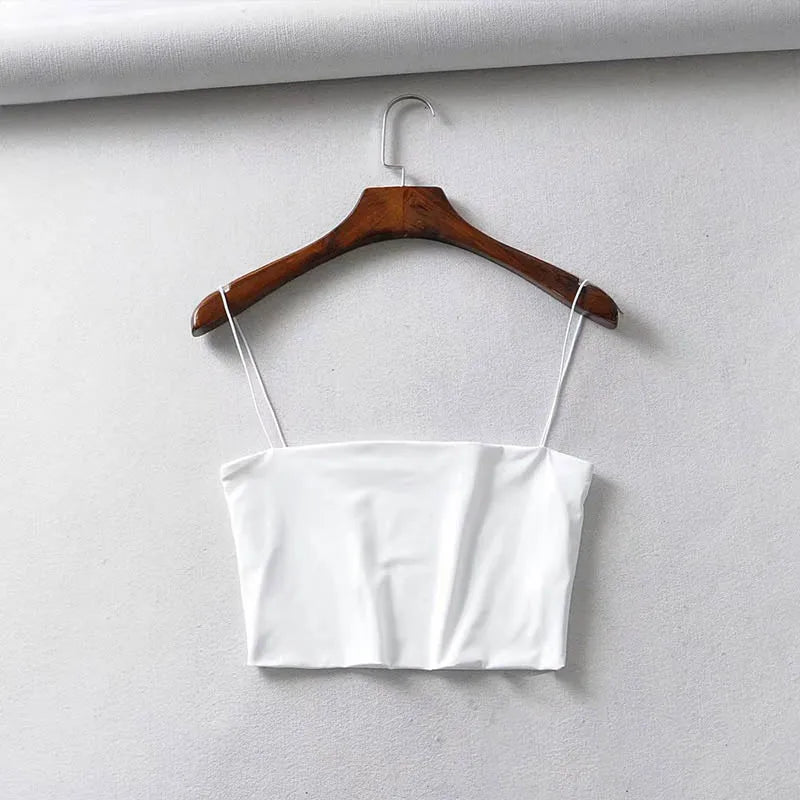 Women’s Sexy Cotton Crop Top Elastic Slim Fit Camisole Sleeveless Summer Top