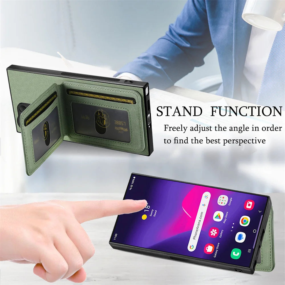RFID-blockierende Brieftaschen-Hülle für Samsung Galaxy S26 S25 S24 S23 Ultra S22 und A-Serie