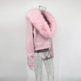 Eleganter Kunstpelzmantel für Damen – Warme, gepolsterte, schmal geschnittene Strickjacke, langärmelige Winterjacke mit Kragen