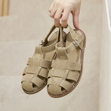 Women’s Genuine Leather Retro Pig Cage Sandals