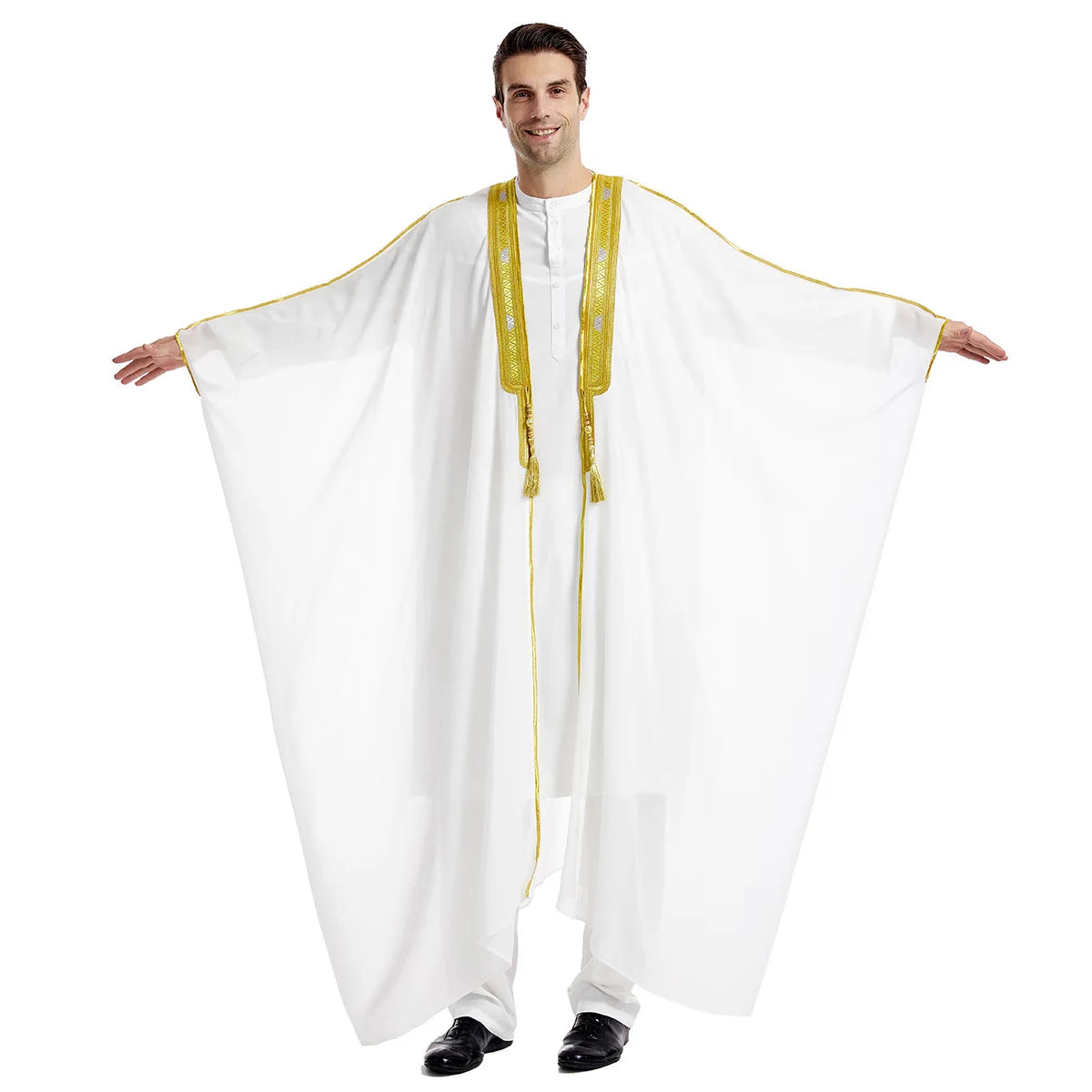 Muslimische Herren-Jubba/Thobe mit offener Vorderseite | Dubai Abaya Cardigan & Ramadan Kimono
