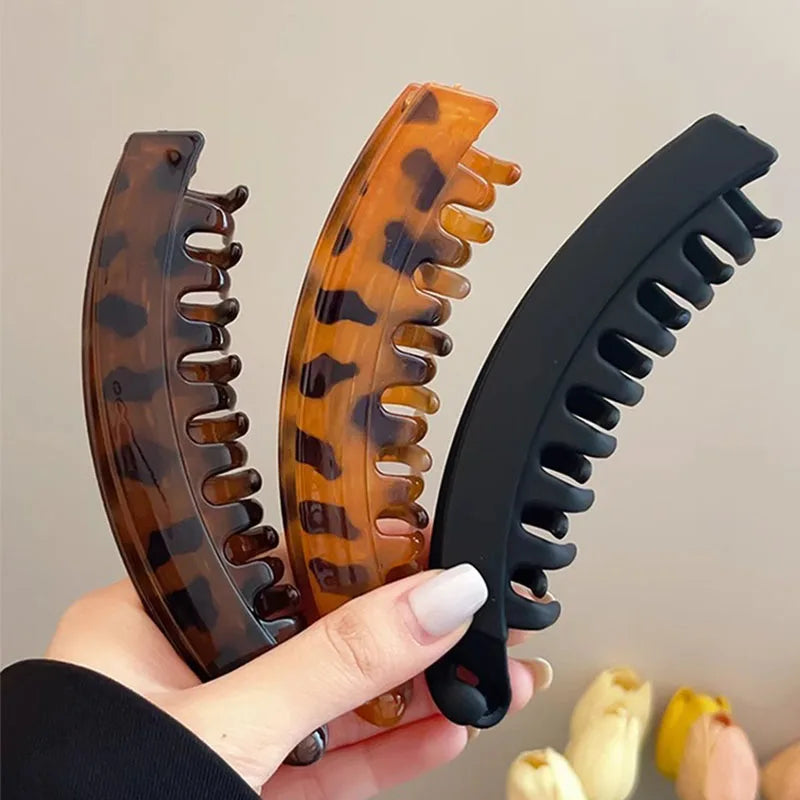 Vintage Leopardenmuster Bananenhaarspange für Damen