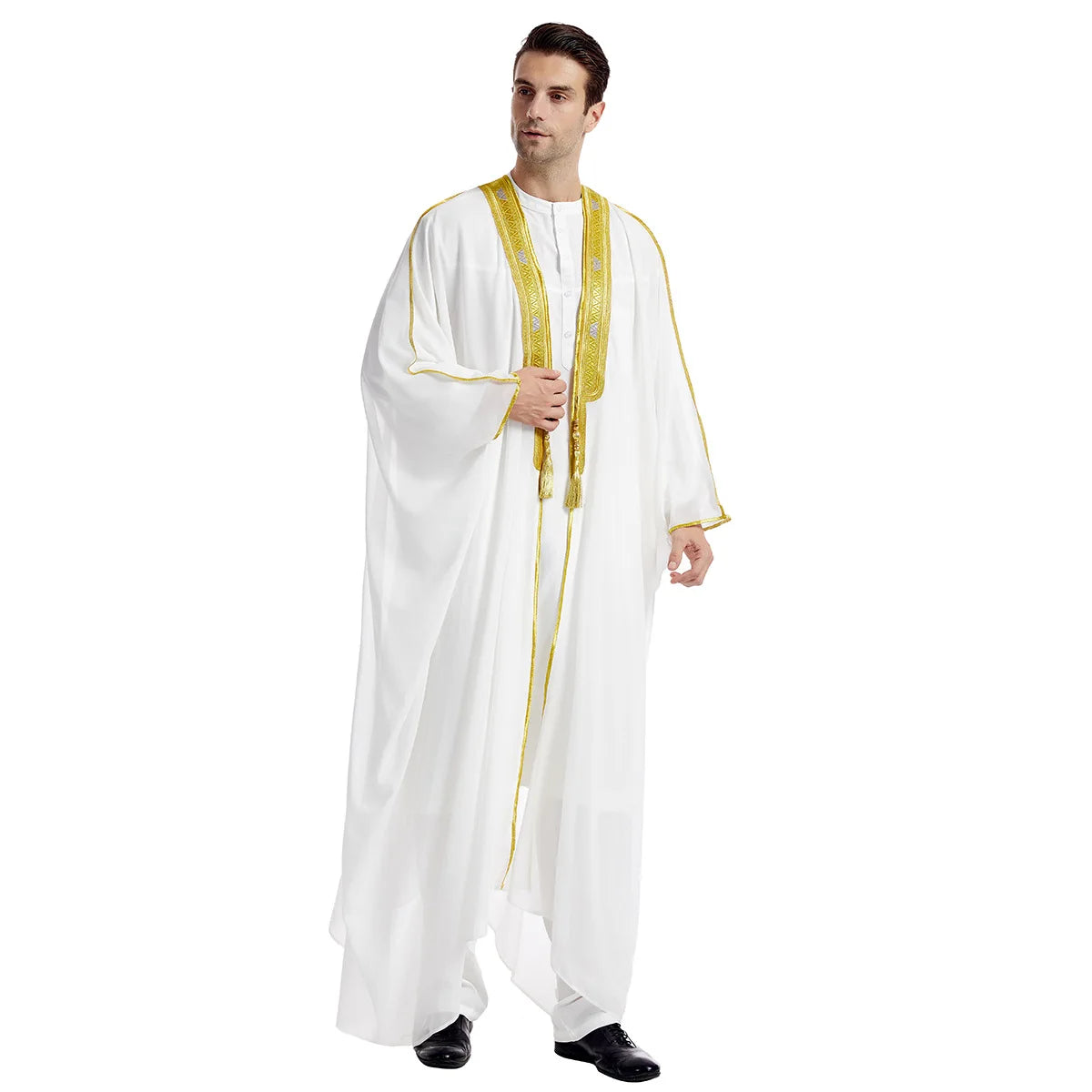 Muslimische Herren-Jubba/Thobe mit offener Vorderseite | Dubai Abaya Cardigan & Ramadan Kimono