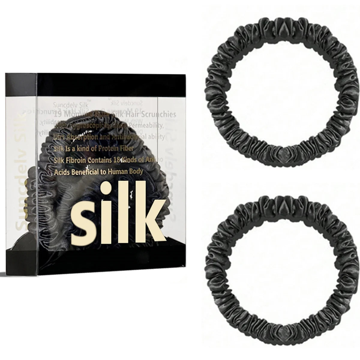 Das „Seidenfaden“-Slim-Set: Premium Skinny Scrunchies aus 100 % Maulbeerseide