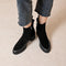 Women’s Genuine Leather Ankle Boots – Pointed Toe Chunky High Heel Boots