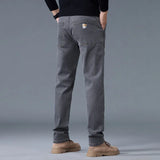 Korean Style Slim Fit Jeans | Men's Comfortable Gray Straight Leg Denim