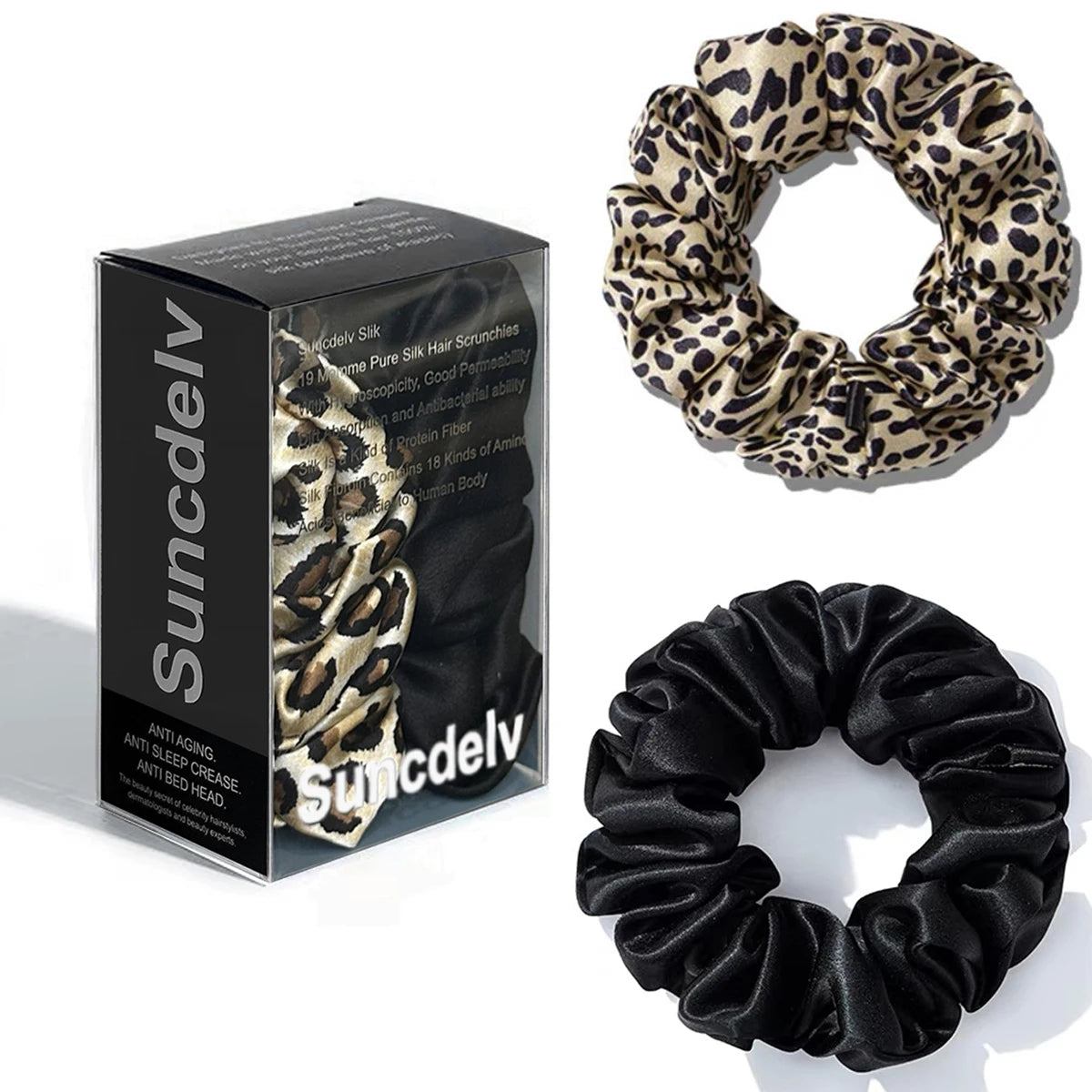 The "Silk-Glow" Duo: 2Pcs Pure 22 Momme Natural Silk Scrunchies