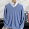 Men’s 100% Pure Cashmere Pullover – Autumn Winter Thickened V-neck Sweater