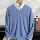 Herren Pullover aus 100 % reinem Kaschmir – Herbst Winter verdickter V-Ausschnitt Pullover