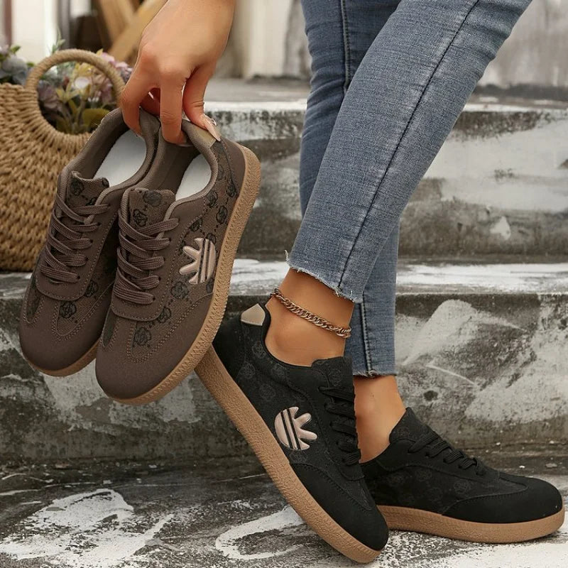 Damen rutschfeste Wintersportschuhe atmungsaktive Schnür-Low-Top-Sneaker